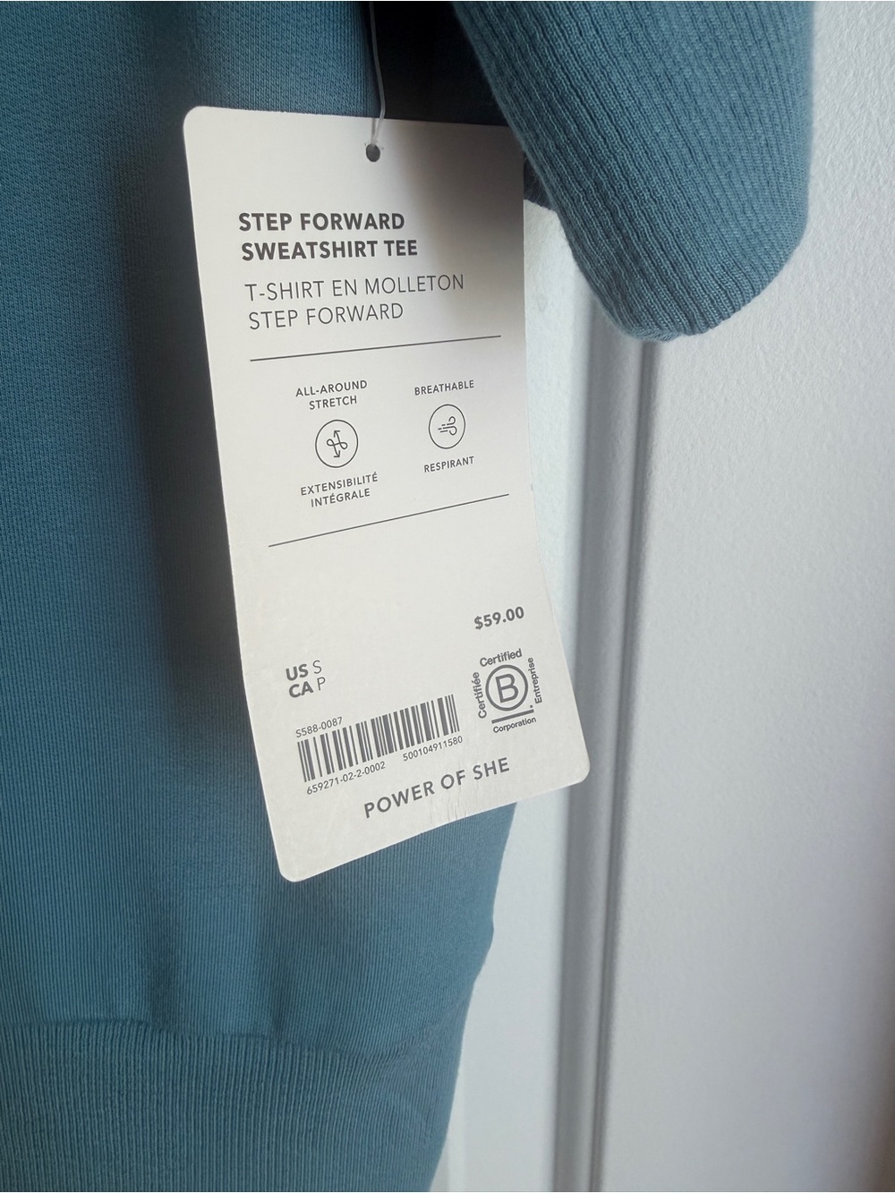Athleta Sweatshirt Tee Tencel Modal V-Neck Short Sleeve Top NWT Sz Sm - Picture 3 of 6